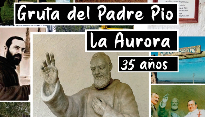 Está disponible el libro en homenaje a los 35 años de la gruta del Padre Pío de La Aurora